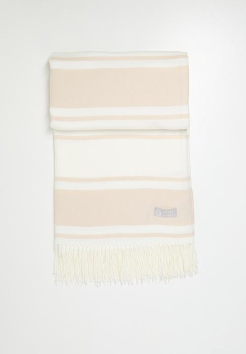 Haven & Earth  - Melody Stripe Throw - Bone/Natural