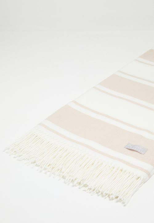 Haven & Earth  - Melody Stripe Throw - Bone/Natural