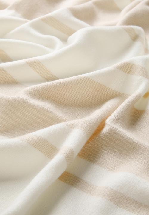 Haven & Earth  - Melody Stripe Throw - Bone/Natural