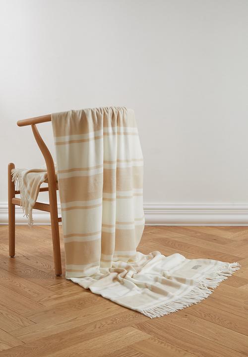 Melody Stripe Throw - Bone/Natural