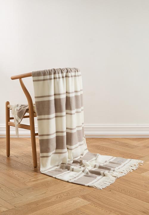 Melody Stripe Throw - Cobblestone/Natural