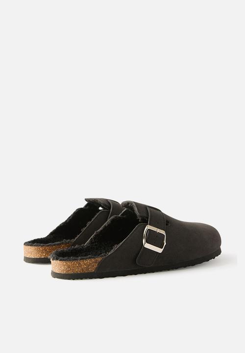 Cotton On - Rex buckle mule - black cosy.