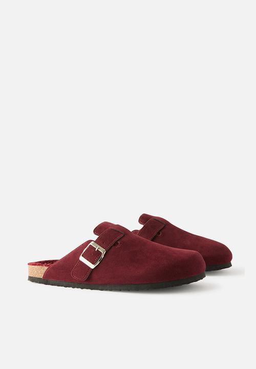 Cotton On - Rexrex buckle mule - burgundy cosy
