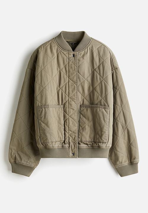 H&M - Quilted bomber jacket - khaki green