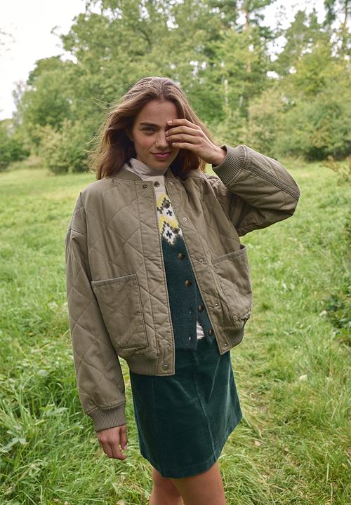 H&M - Quilted bomber jacket - khaki green