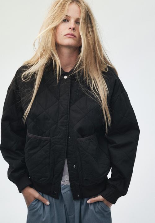 H&M - Quilted bomber jacket - dark grey