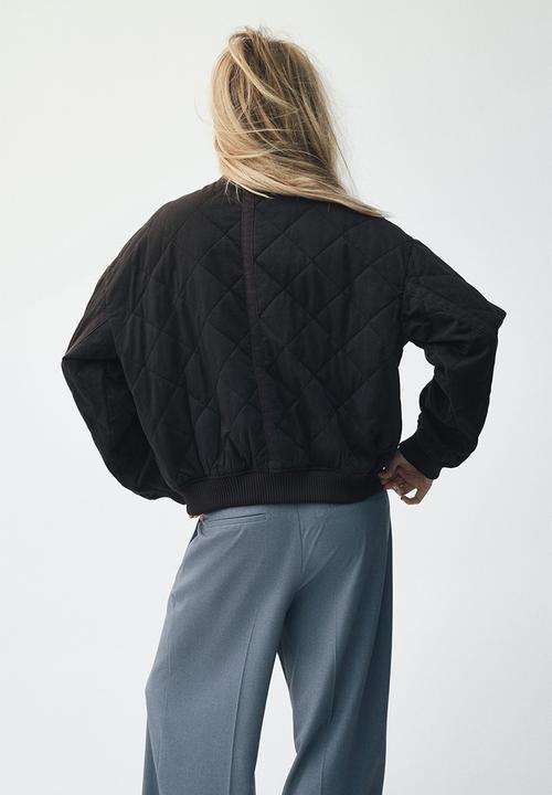 H&M - Quilted bomber jacket - dark grey