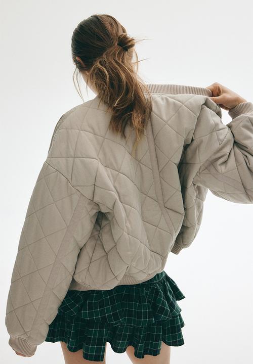 H&M - Quilted bomber jacket - beige