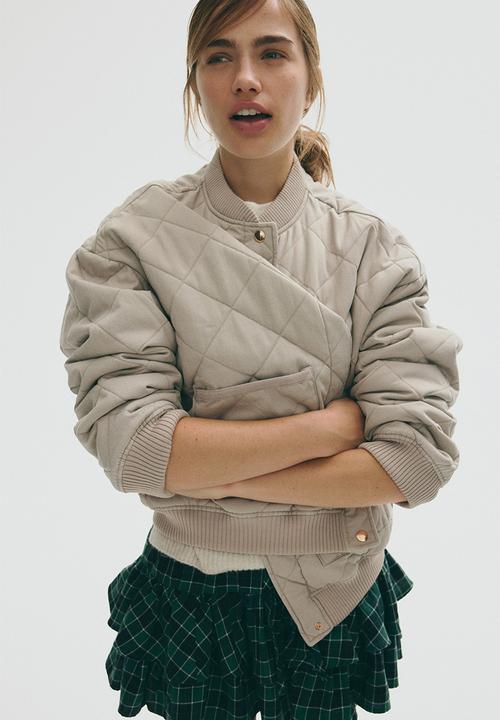 H&M - Quilted bomber jacket - beige