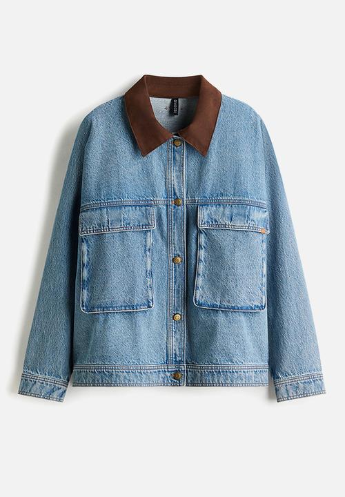 Oversized denim jacket - denim blue - 1303415001