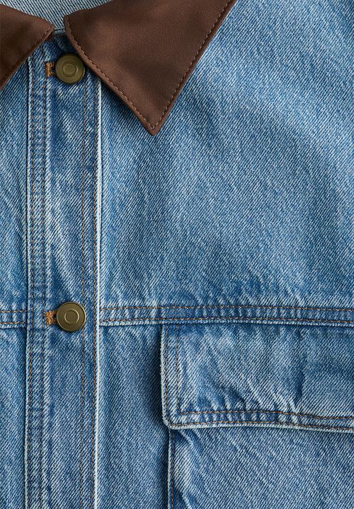 Oversized denim jacket - denim blue - 1303415001