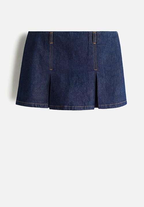 H&M - Pleated mini skort - dark denim blue