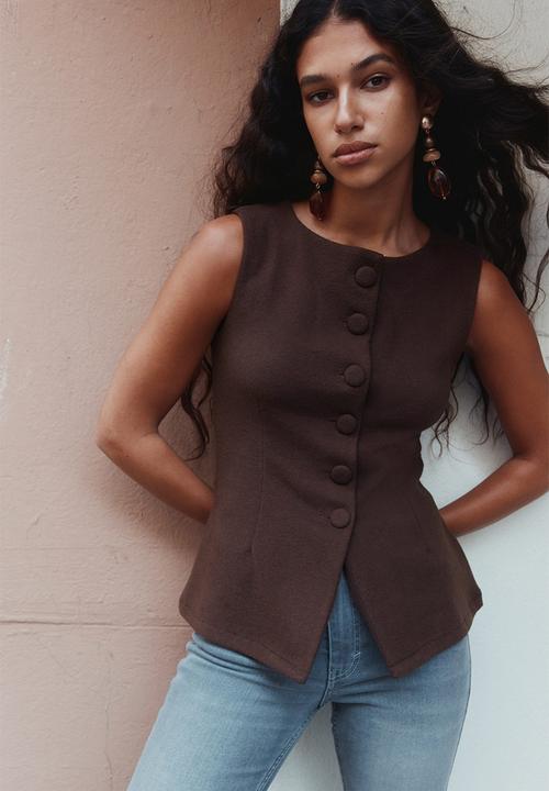 H&M - Jersey waistcoat - brown