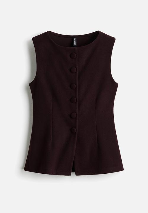 H&M - Jersey waistcoat - burgundy