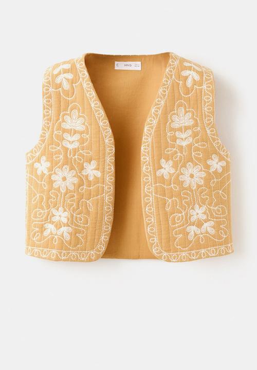 MANGO - Vest FLOWY - Medium Yellow