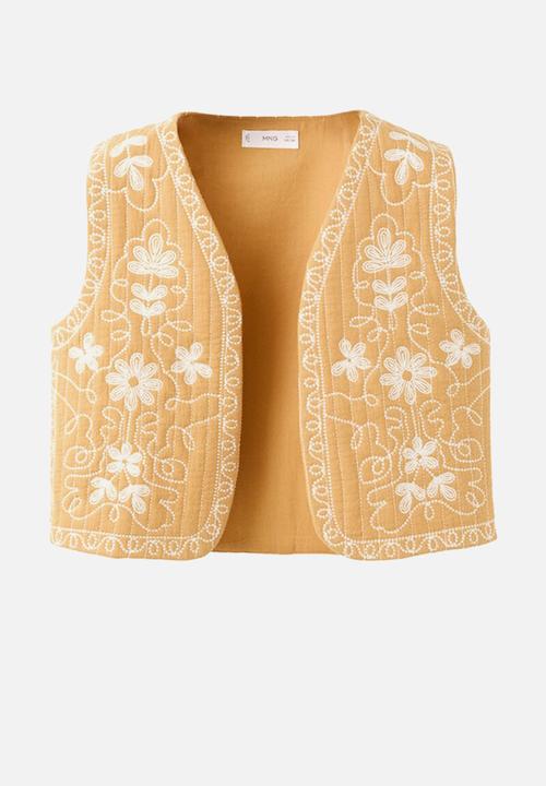 MANGO - Vest FLOWY - Medium Yellow