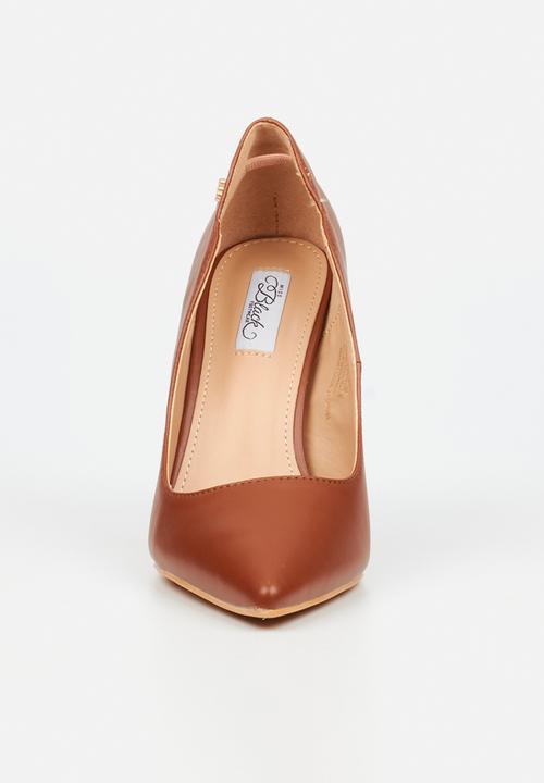 Miss Black - Lola 58 classic scallop heel - tan