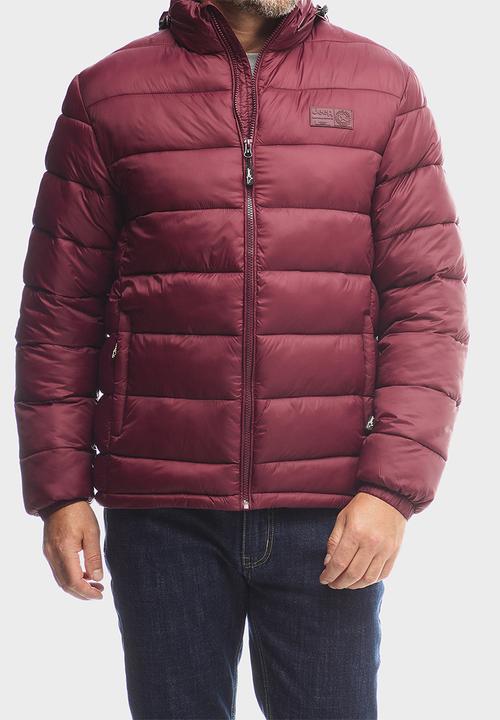 JEEP - Core Long Sleeve Puffer Jacket - Dark Cherry