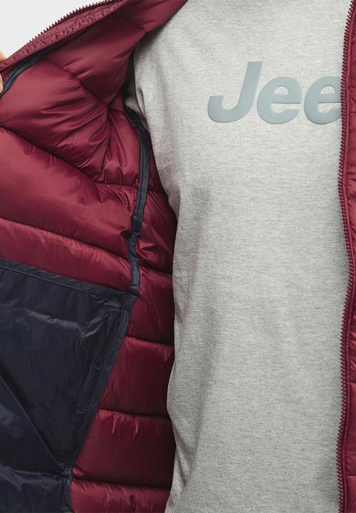 JEEP - Core Long Sleeve Puffer Jacket - Dark Cherry