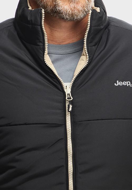 JEEP - Reversible Puffer Jacket  - Black & Khaki 
