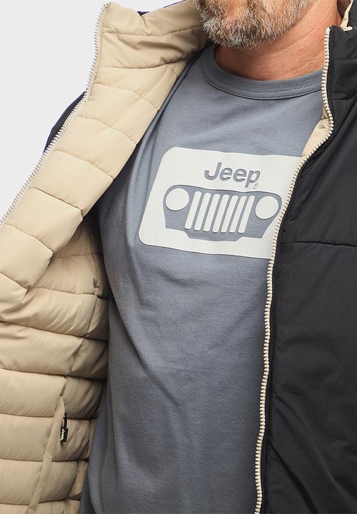JEEP - Reversible Puffer Jacket  - Black & Khaki 