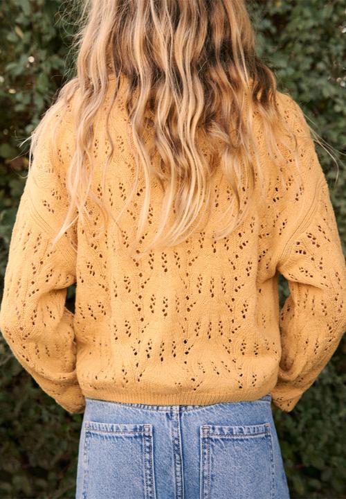 MANGO - Cardigan ISLA - Medium Yellow