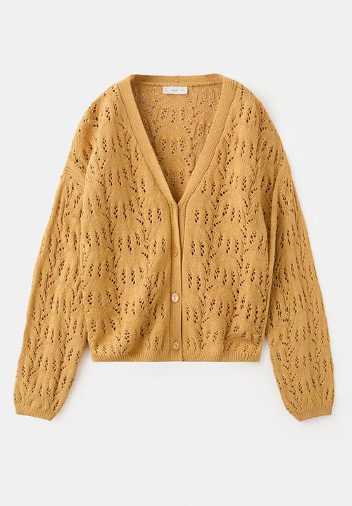 MANGO - Cardigan ISLA - Medium Yellow