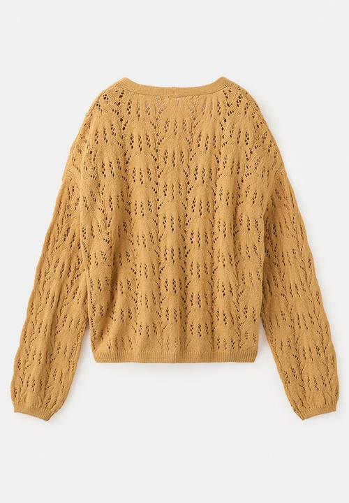 MANGO - Cardigan ISLA - Medium Yellow