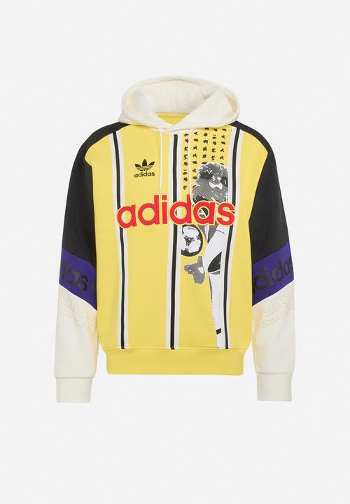 adidas Originals - ARCHIVE FOOTBALL GRAPHIC HOODIE - Eqt Yellow