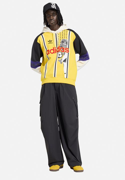 adidas Originals - ARCHIVE FOOTBALL GRAPHIC HOODIE - Eqt Yellow