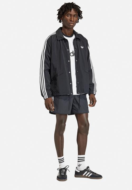 adidas Originals - Black 3-STRIPES Coach Jacket - Black/Wht