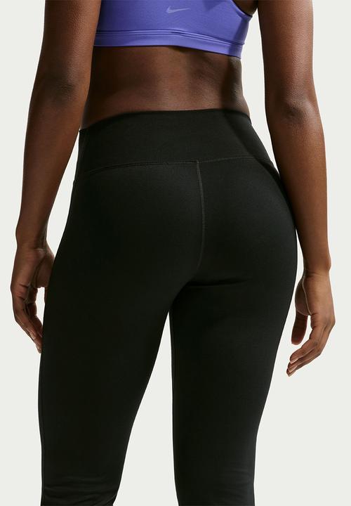 Nike - W Nk One Df Hr Tght Flre Useam - Black/White