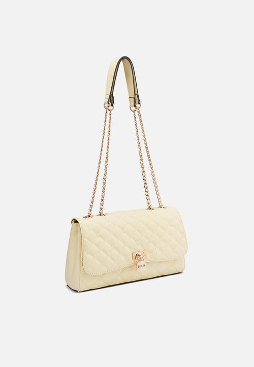 GUESS - Ramona Convertible Crossbody Flap Bag - Buttercream
