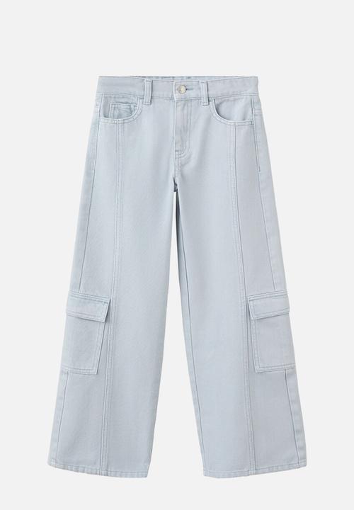 MANGO - Jeans CARGO - Light/Pastel Blue