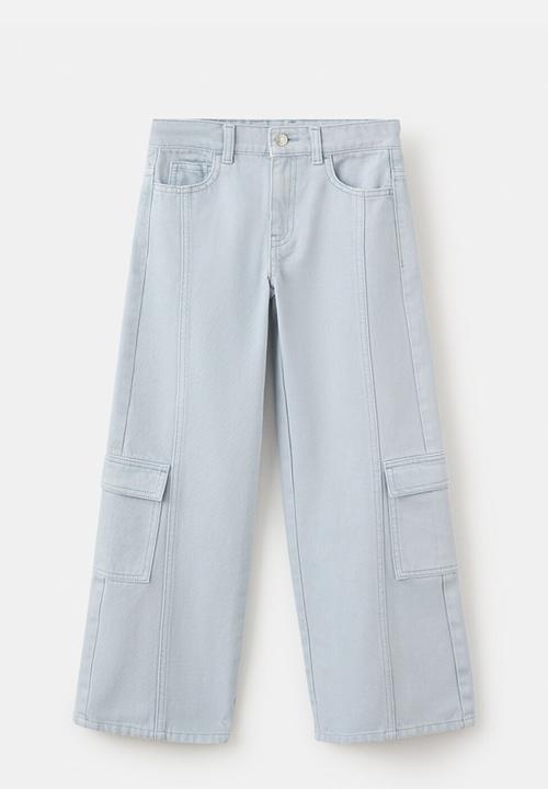 MANGO - Jeans CARGO - Light/Pastel Blue
