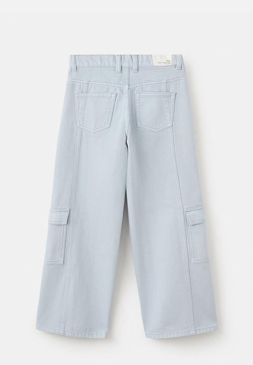 MANGO - Jeans CARGO - Light/Pastel Blue
