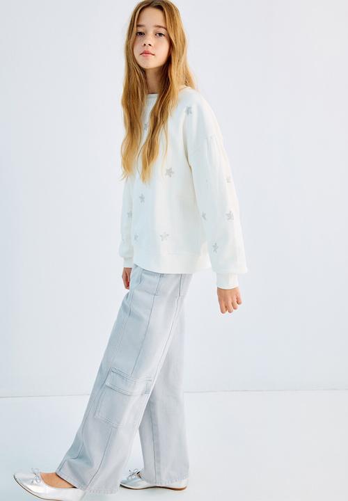 MANGO - Jeans CARGO - Light/Pastel Blue