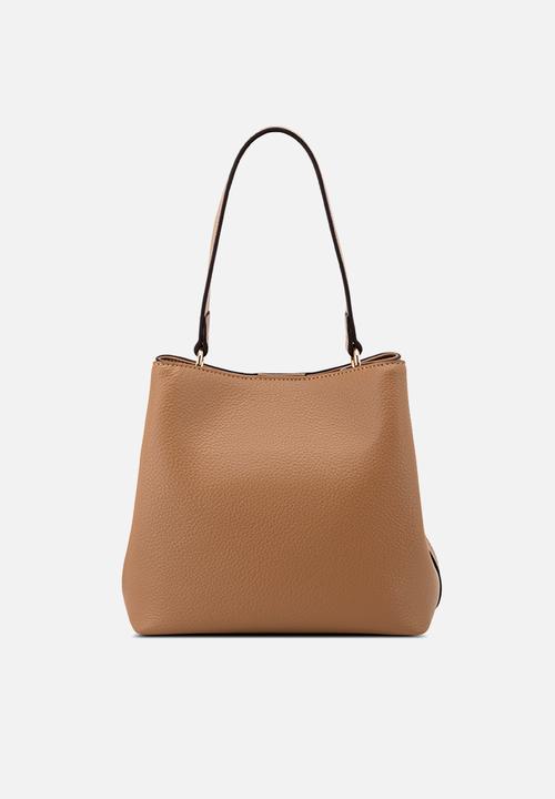 GUESS - Wells Crossbody Bucket Bag-Saddle Tan