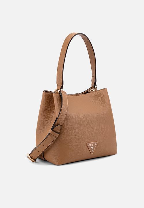 GUESS - Wells Crossbody Bucket Bag-Saddle Tan