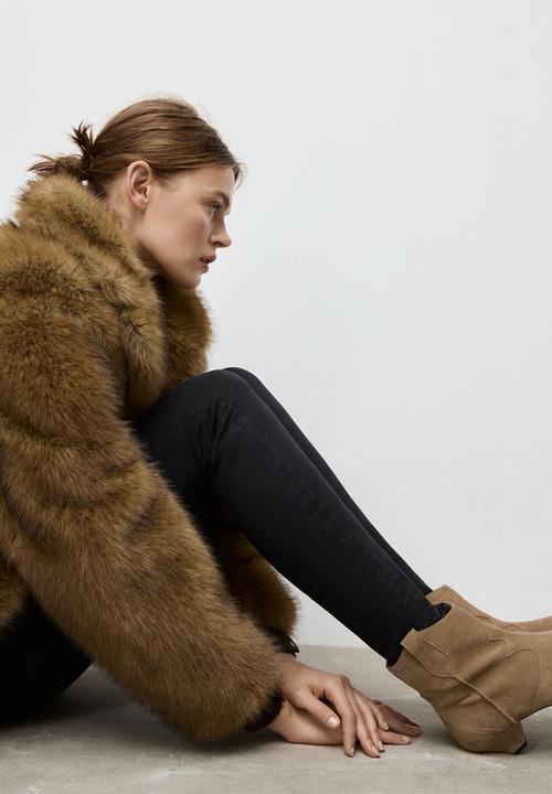 MANGO - Lucia suede western ankle boot - light/pastel brown