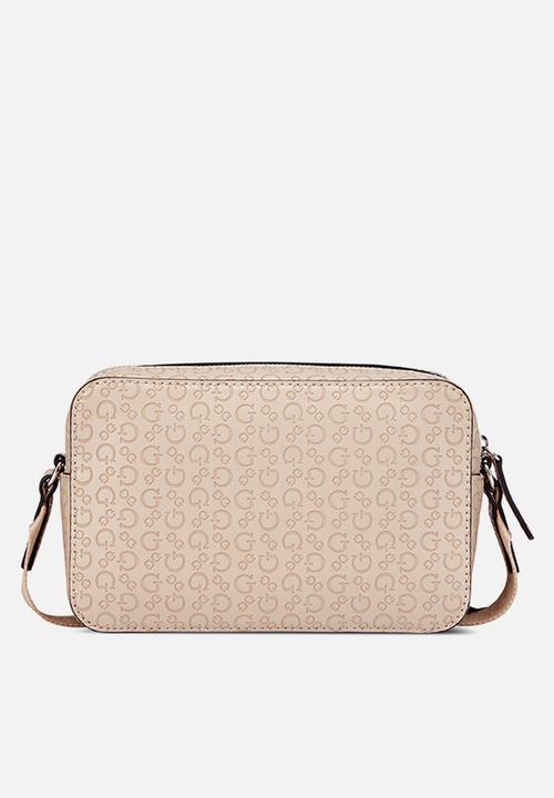 GUESS - Viviette Mini Zip Crossbody Bag-Latte