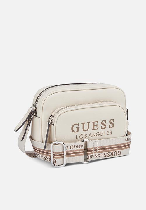 GUESS - Joella Mini Zip Crossbody Bag - Stone