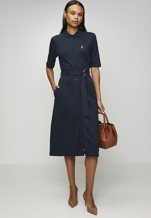 POLO - Wmn Elizabeth Flare Ss Golfer Dress - Carbon