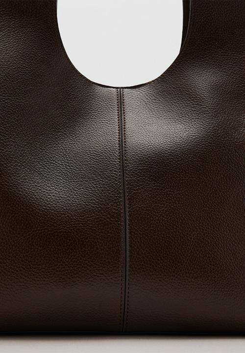 MANGO - Candance tote bag-dark brown