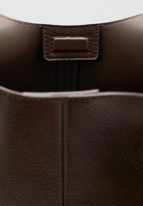 MANGO - Candance tote bag-dark brown
