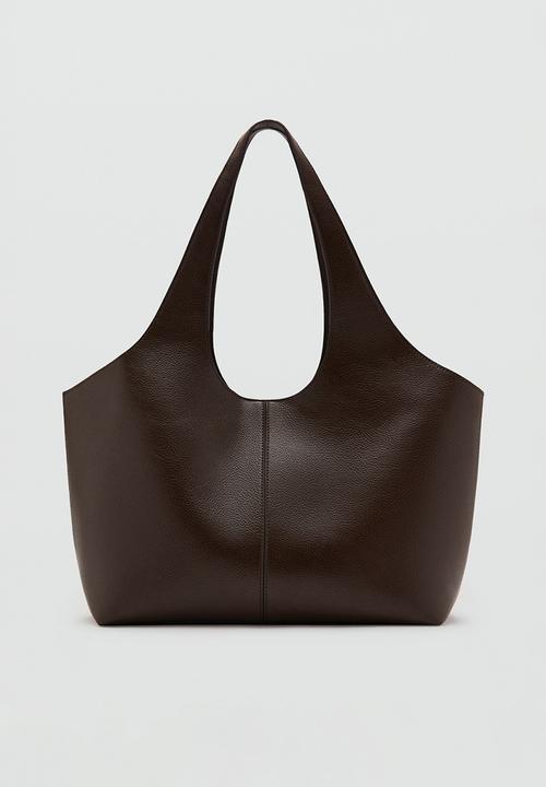 MANGO - Candance tote bag-dark brown