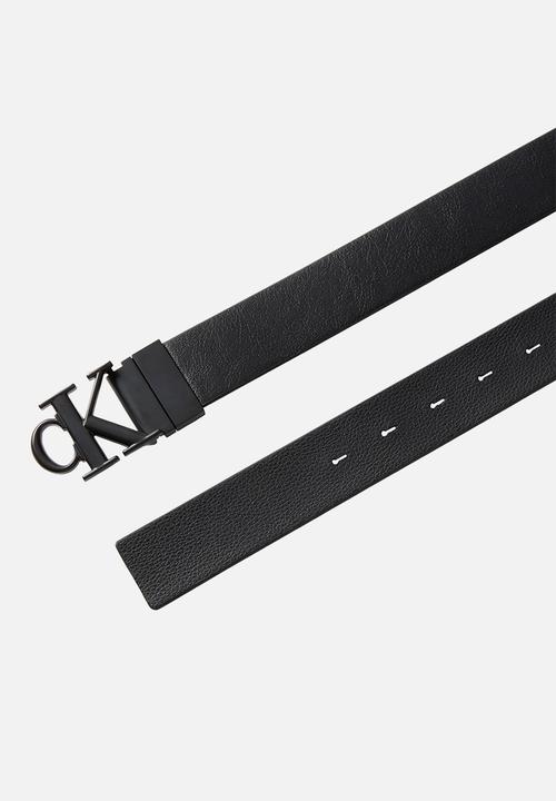 Calvin Klein - Ck Buckle Tumbled 35Mm Adj/Rev - Black/Black/Matte Black