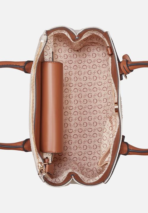 GUESS - Reena Satchel Bag - Natural