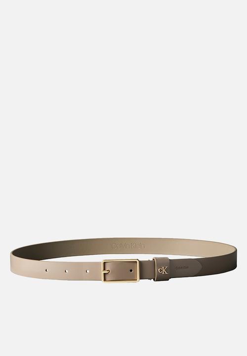 Calvin Klein - Square buckle ck loop 25mm belt- desert taupe
