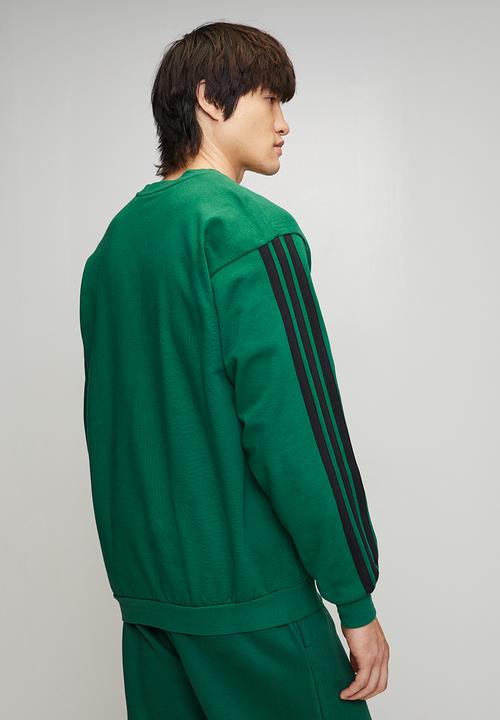 adidas Performance - 3Stripe FL Crew Sweatshirt  - College GREEN